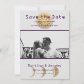 Grunge Photo Paarse Zodiac Flat Save the Date (Voorkant)