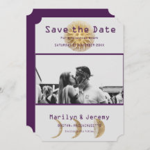 Grunge Photo Paarse Zodiac Flat Save the Date