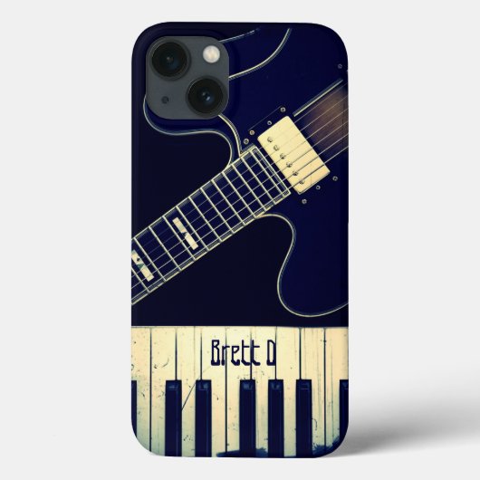 Grunge Piano-toetsenbord, speciaal aangepast Case-Mate iPhone Case (Achterkant)