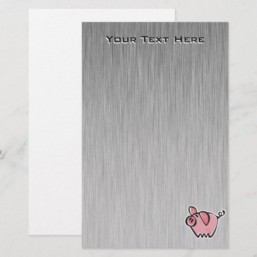 Grunge Pig Briefpapier (Voorkant / Achterkant)