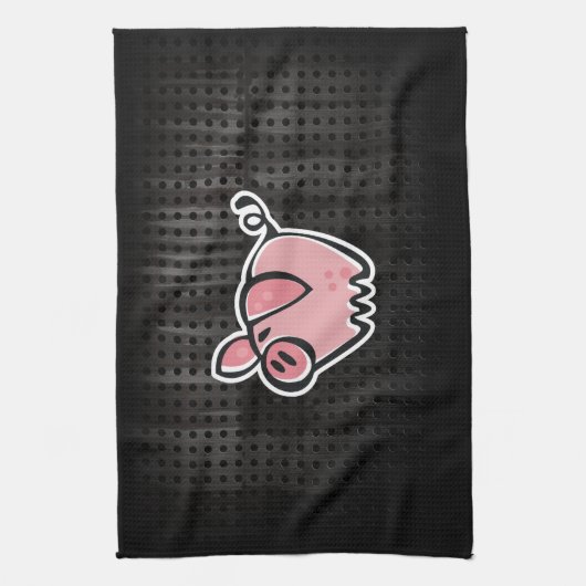 Grunge Pig Theedoek (Verticaal)