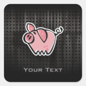 Grunge Pig Vierkante Sticker (Voorkant)