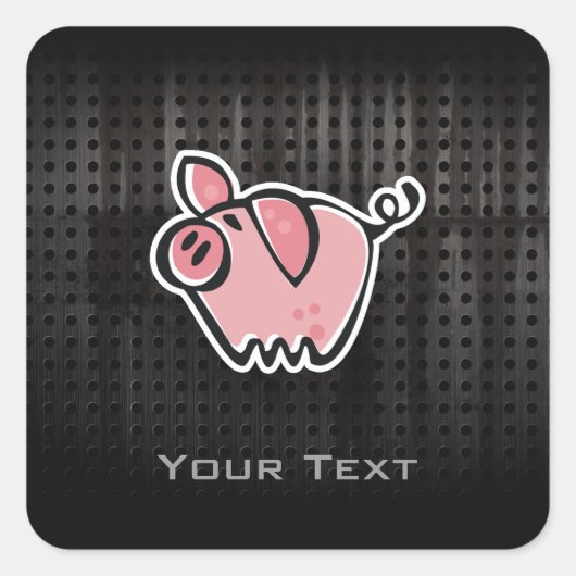 Grunge Pig Vierkante Sticker (Voorkant)
