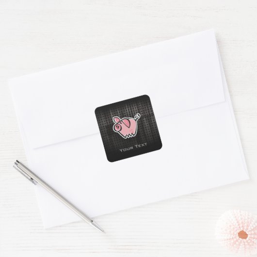 Grunge Pig Vierkante Sticker (Envelop)