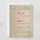 Grunge Pink Lijst Wedding Invitations Kaart (Achterkant)