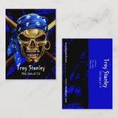 Grunge Pirate Business Card-sjabloon Visitekaartje (Voorkant / Achterkant)