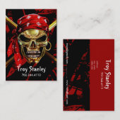 Grunge Pirate Business Card-sjabloon Visitekaartje (Voorkant / Achterkant)