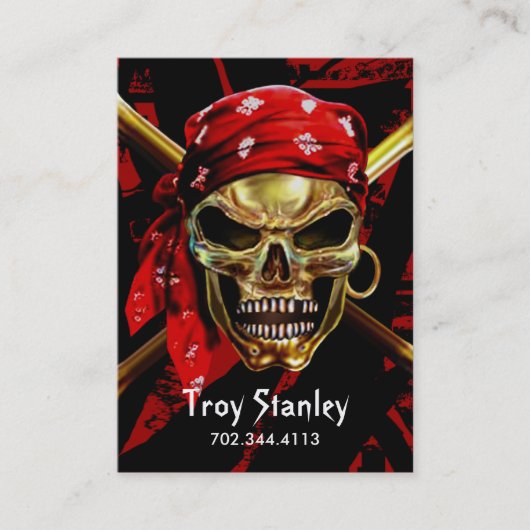 Grunge Pirate Business Card-sjabloon Visitekaartje (Voorkant)