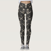 Grunge Pirate Skulls Patroon Leggings (Voorkant)