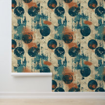 Grunge Polka Dot Blue Ball Brown krassen Modern