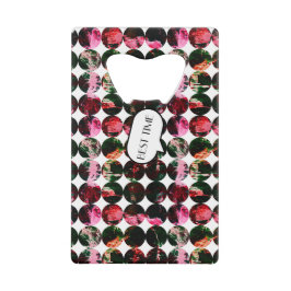 Grunge polka dots Black Red White Abstract. Creditkaart Flessenopener