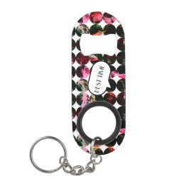 Grunge polka dots Black Red White Abstract. Mini Flessenopener