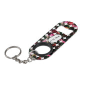 Grunge polka dots Black Red White Abstract. Mini Flessenopener (Voorkant Gekanteld)