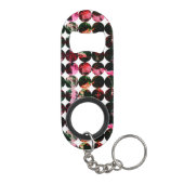 Grunge polka dots Black Red White Abstract. Mini Flessenopener (Achterkant)