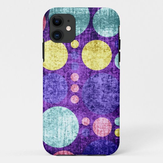  Grunge Polka Dots | Geel Paars Aqua Case-Mate iPhone Case (Achterkant)