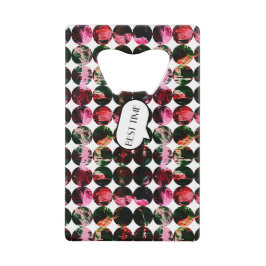 Grunge polka stippen Zwart Rood Wit Abstract. Creditkaart Flessenopener