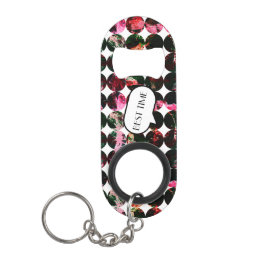Grunge polka stippen Zwart Rood Wit Abstract. Mini Flessenopener