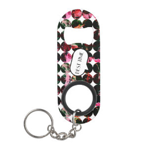 Grunge polka stippen Zwart Rood Wit Abstract. Mini Flessenopener