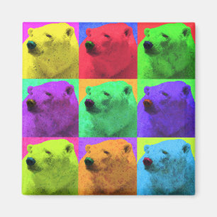 Grunge Pop Art Popart Polar Beer Closeup Colorful Magneet