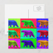 Grunge Pop Art Popart Polar-Beer multi-panel Briefkaart (Voorkant / Achterkant)