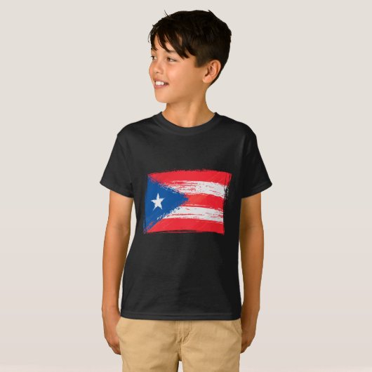 Grunge Puerto Rican flag T-shirt (Voorkant volledig)