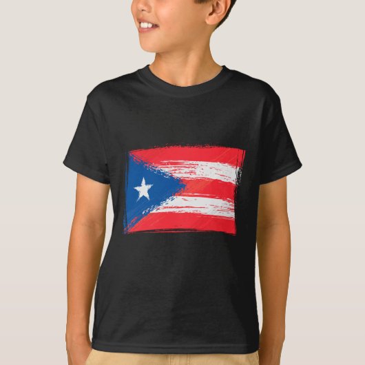 Grunge Puerto Rican flag T-shirt (Voorkant)