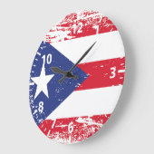 Grunge Puerto Rico Flag Grote Klok (Hoek)