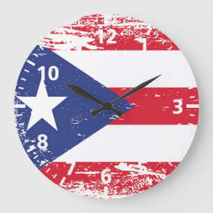 Grunge Puerto Rico Flag Grote Klok