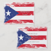 Grunge Puerto Rico Flag Visitekaartje (Voorkant / Achterkant)
