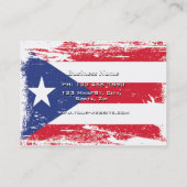 Grunge Puerto Rico Flag Visitekaartje (Achterkant)