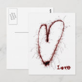 Grunge Punk Liefde Hart Briefkaart (Voorkant / Achterkant)