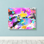 GRUNGE PUNK SPATTERSPLATTERKUNST CANVAS AFDRUK (Insitu (Houten vloer))
