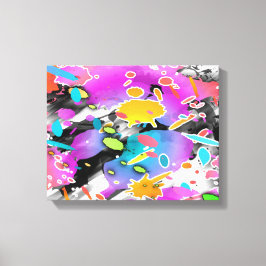 GRUNGE PUNK SPATTERSPLATTERKUNST CANVAS AFDRUK