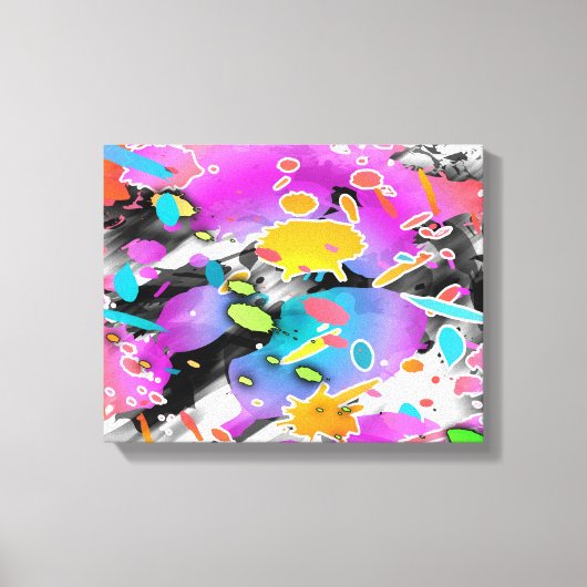 GRUNGE PUNK SPATTERSPLATTERKUNST CANVAS AFDRUK (Voorkant)