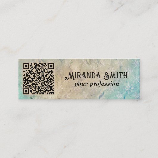 Grunge QR-code Mini Visitekaartje (Voorkant)