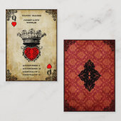 Grunge Queen of Hearts Visitekaartje (Voorkant / Achterkant)