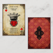 Grunge Queen of Hearts Visitekaartje (Voorkant / Achterkant)