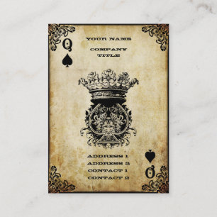 Grunge Queen of Spades Visitekaartje