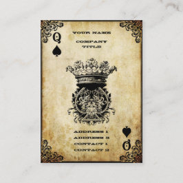 Grunge Queen of Spades Visitekaartje