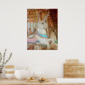 Grunge Rabbit Merry-Go-Round Poster (Keuken)