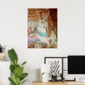 Grunge Rabbit Merry-Go-Round Poster (Thuiskantoor)