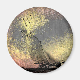 Grunge  Racing Yacht Magnet