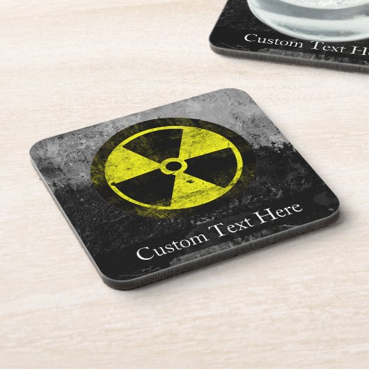 Grunge Radioactive Symbool Bier Onderzetter (Linkerzijde)