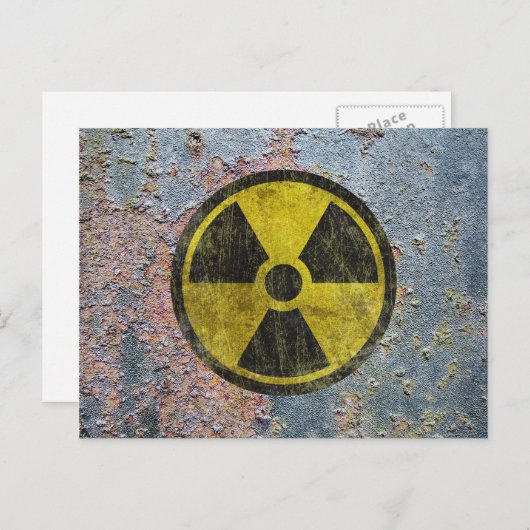 Grunge Radioactive Symbool Briefkaart (Voorkant / Achterkant)