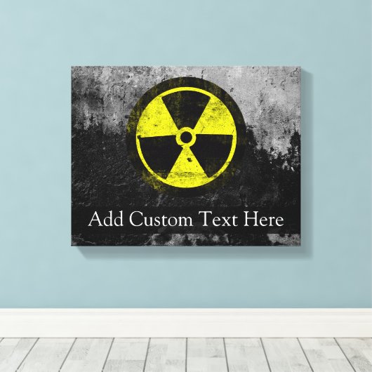 Grunge Radioactive Symbool Canvas Afdruk (Insitu (Houten vloer))