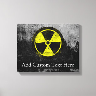 Grunge Radioactive Symbool Canvas Afdruk