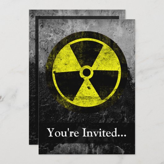 Grunge Radioactive Symbool Kaart (Voorkant / Achterkant)