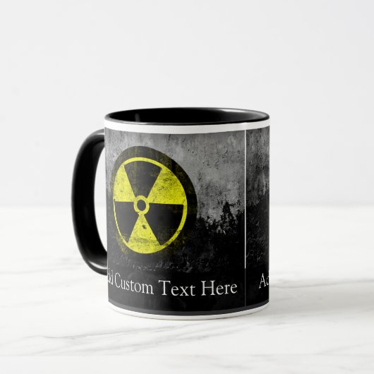 Grunge Radioactive Symbool Mok (Voorkant links)