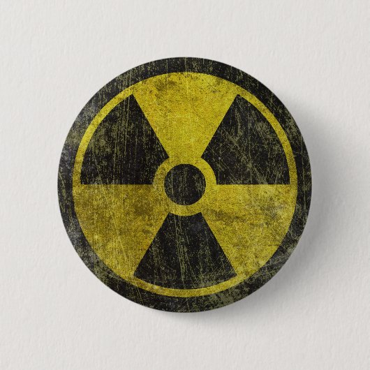 Grunge Radioactive Symbool Ronde Button 5,7 Cm (Voorkant)