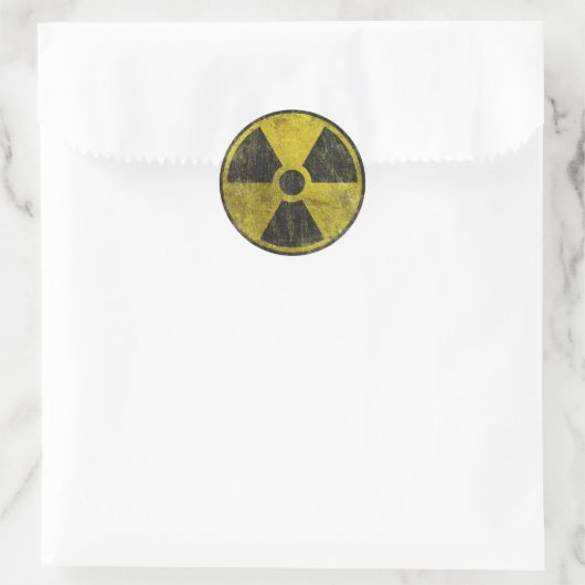 Grunge Radioactive Symbool Ronde Sticker (Tas)